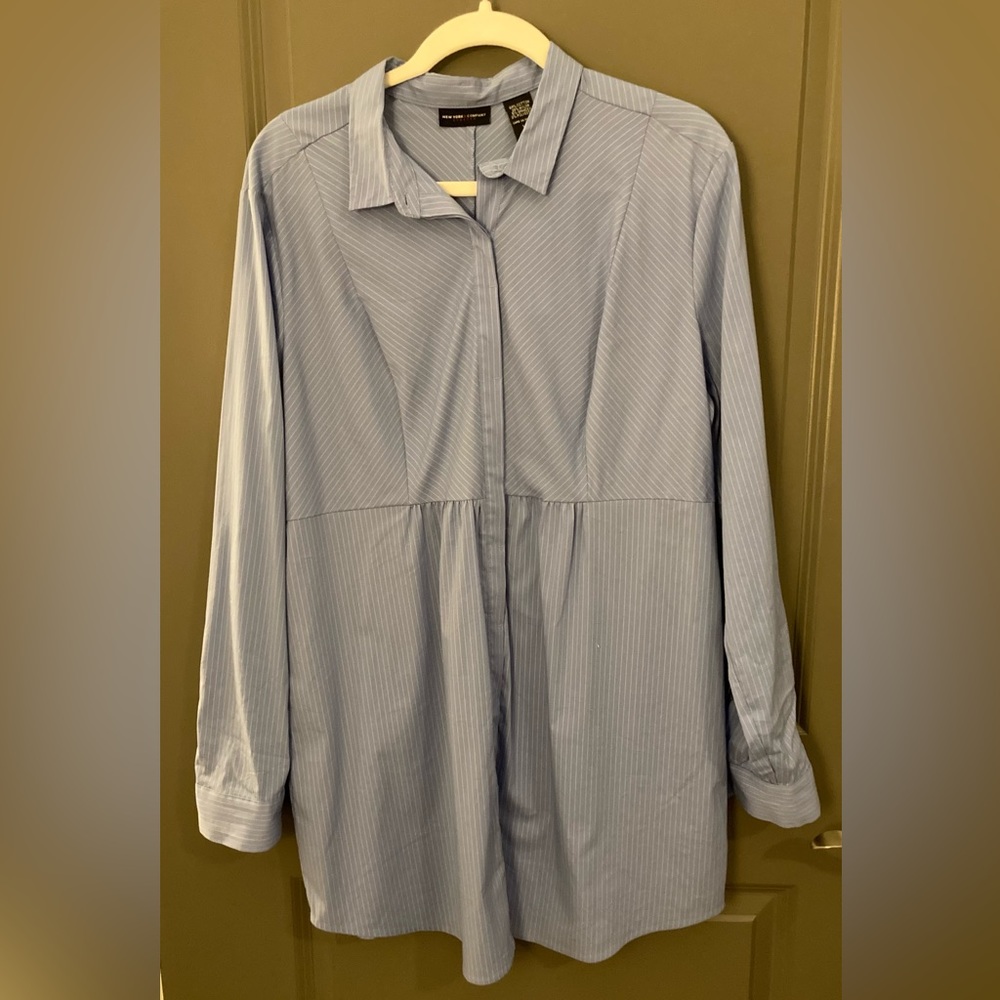 New York & Company Button-Up Babydoll Top